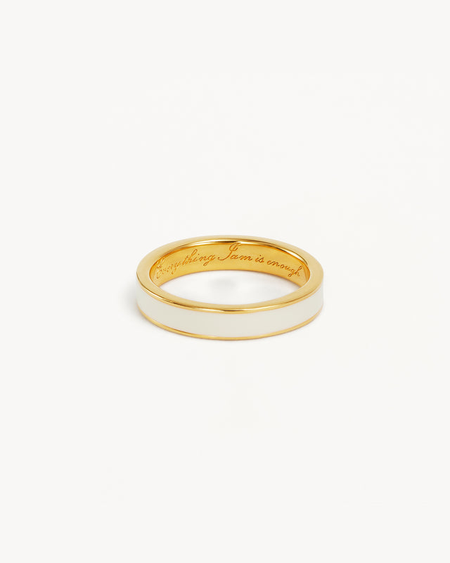 18k Gold Vermeil Born to Bloom Enamel Ring - Bone