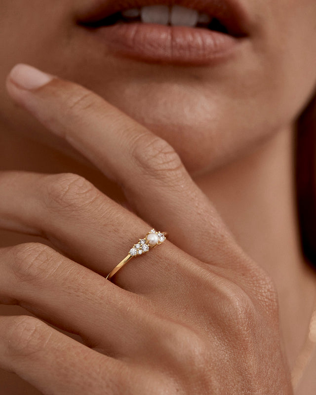 18k Gold Vermeil Love in Stillness Pearl Ring