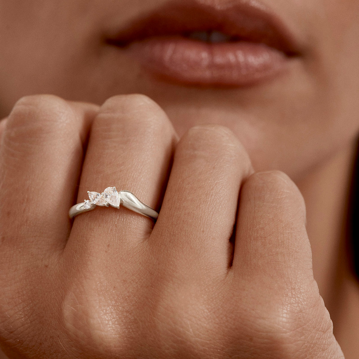 Sterling Silver Crystal Wings Ring – by charlotte
