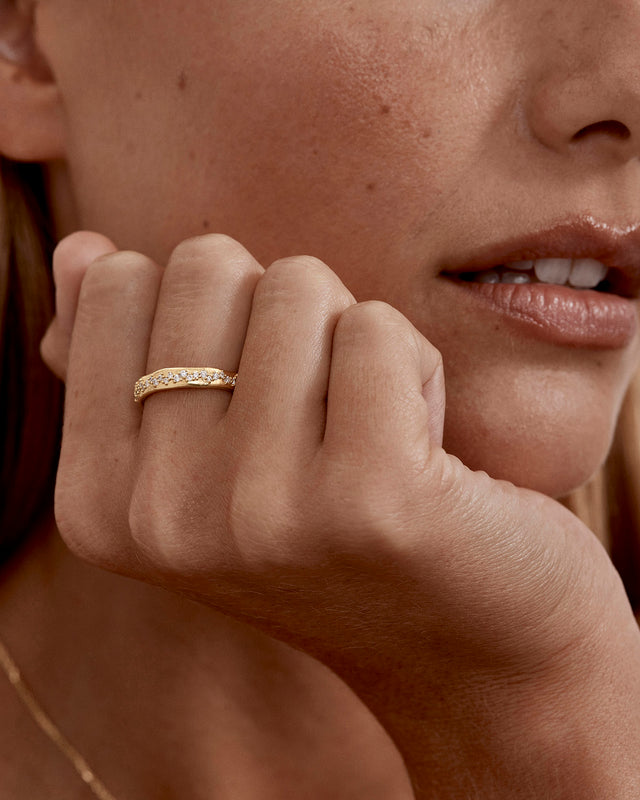 18k Gold Vermeil Scattered Light Ring