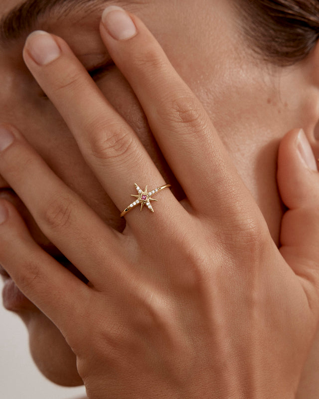 18k Gold Vermeil Starry Night Ring