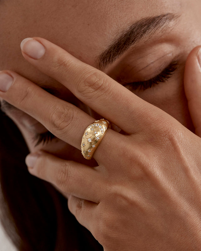 18k Gold Vermeil My Moon and Stars Ring