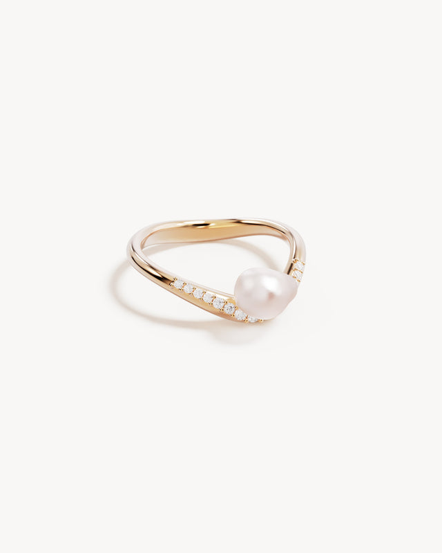 18k Gold Vermeil Love With Grace Lab-Grown Diamond Pearl Ring