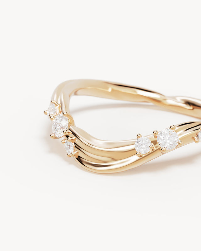 9k Solid Gold After the Rain Lab-Grown Diamond Ring