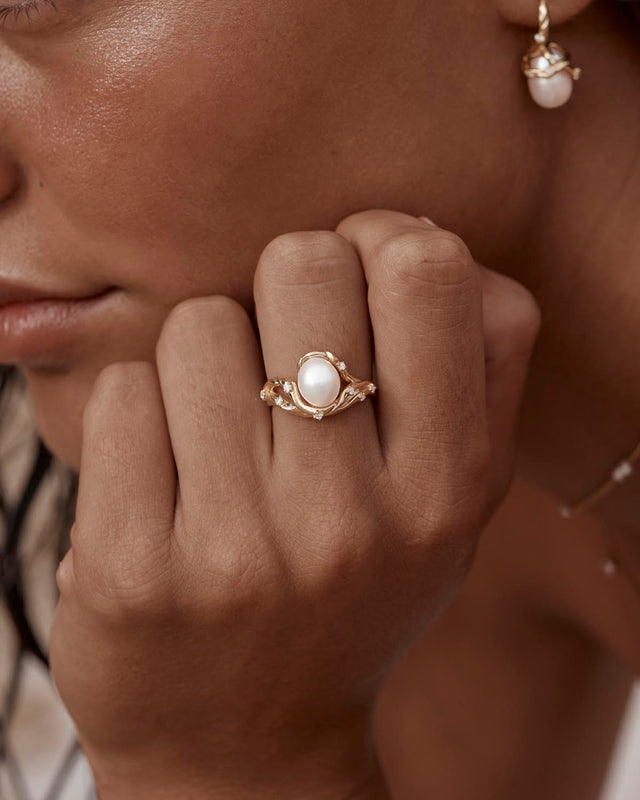 18k Gold Vermeil Dive Into Serenity Pearl Ring
