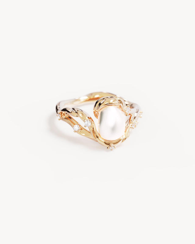 18k Gold Vermeil Dive Into Serenity Pearl Ring