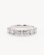 18k Solid White Gold Infinite Bloom Diamond Wedding Band