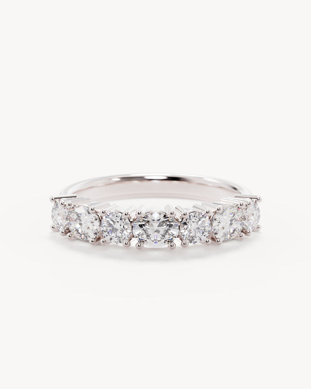 18k Solid White Gold Infinite Bloom Diamond Wedding Band