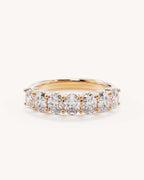 18k Solid Gold Radiant Halo Diamond Wedding Band