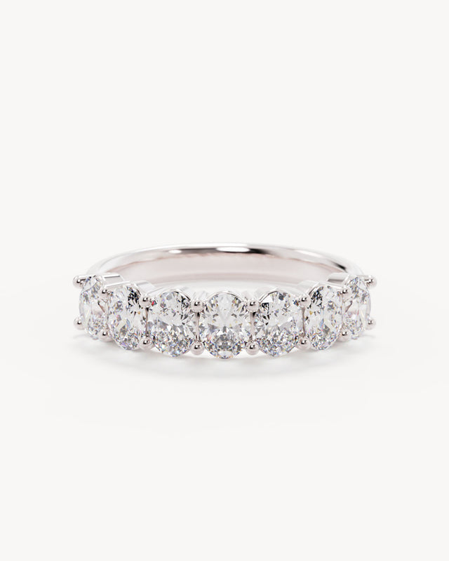 18k Solid White Gold Radiant Halo Diamond Wedding Band