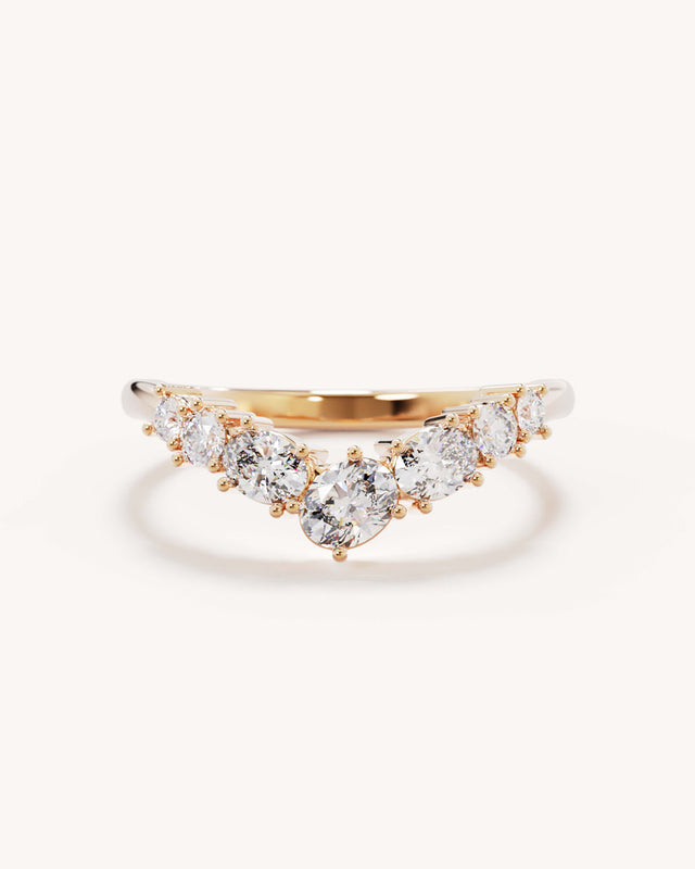 18k Solid Gold Love Embraced Diamond Wedding Band