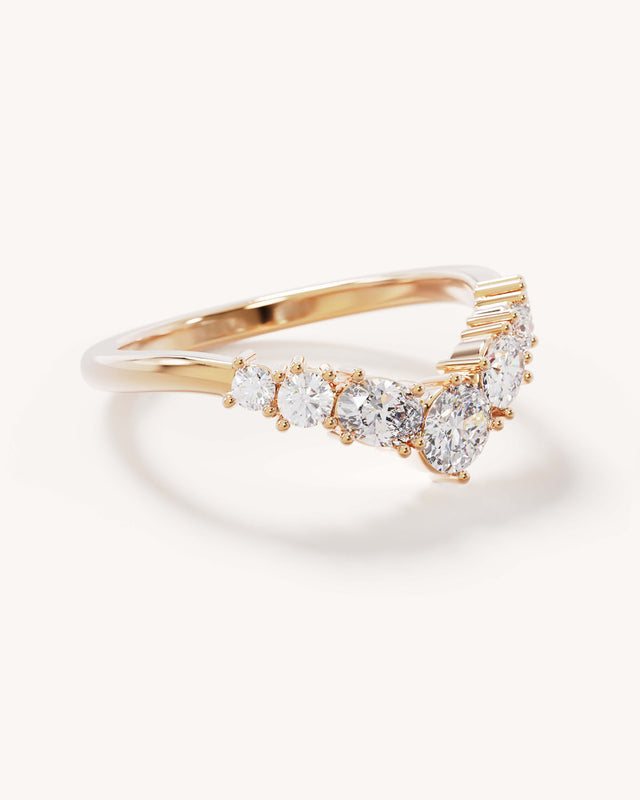 18k Solid Gold Love Embraced Diamond Wedding Band