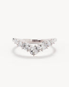 18k Solid White Gold Love Embraced Diamond Wedding Band