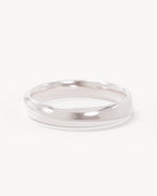 18k Solid White Gold Whispering Sea Wedding Band