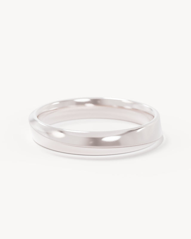 18k Solid White Gold Whispering Sea Wedding Band