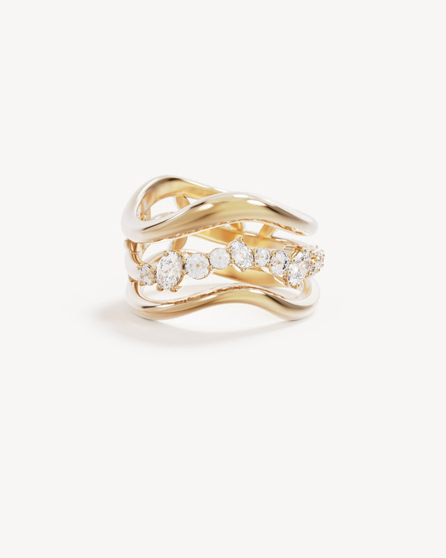 18k Gold Vermeil In the Stars Ilusion Ring