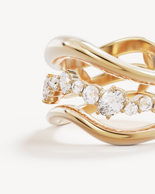18k Gold Vermeil In the Stars Ilusion Ring