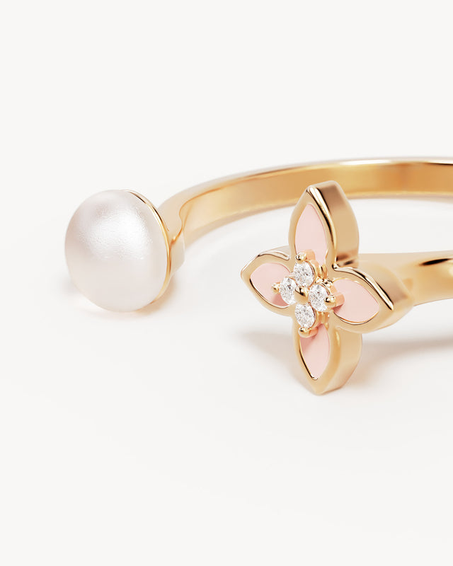 18k Gold Vermeil Lotus Dreams Pearl Ring