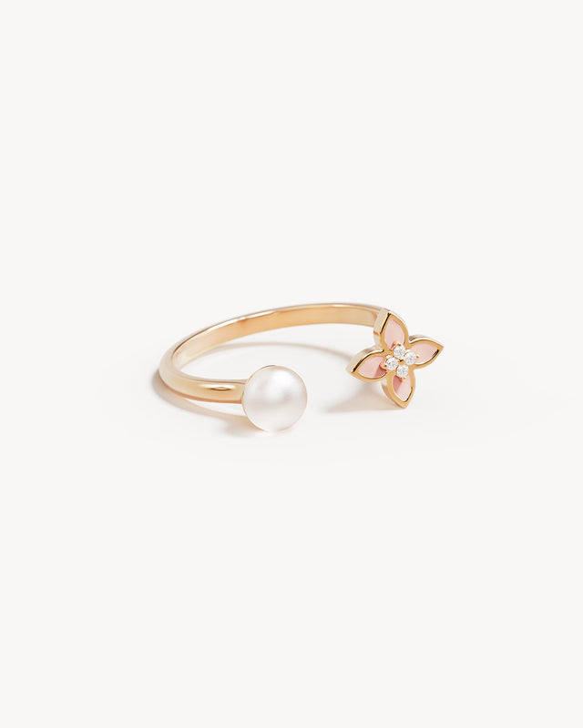 18k Gold Vermeil Lotus Dreams Pearl Ring