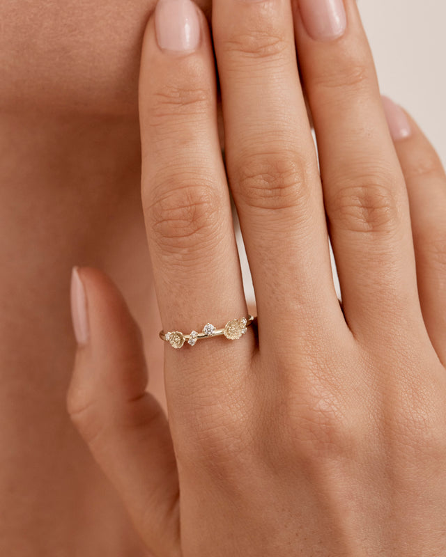 9k Solid Gold Awakened Garden Lab-Grown Diamond Ring