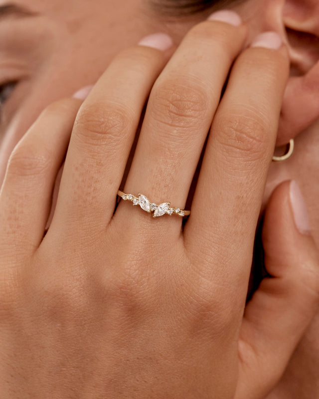 9k Solid Gold Whispering Petals 0.326ct Lab-Grown Diamond Ring