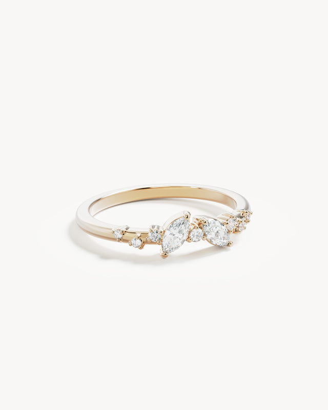 9k Solid Gold Whispering Petals 0.326ct Lab-Grown Diamond Ring