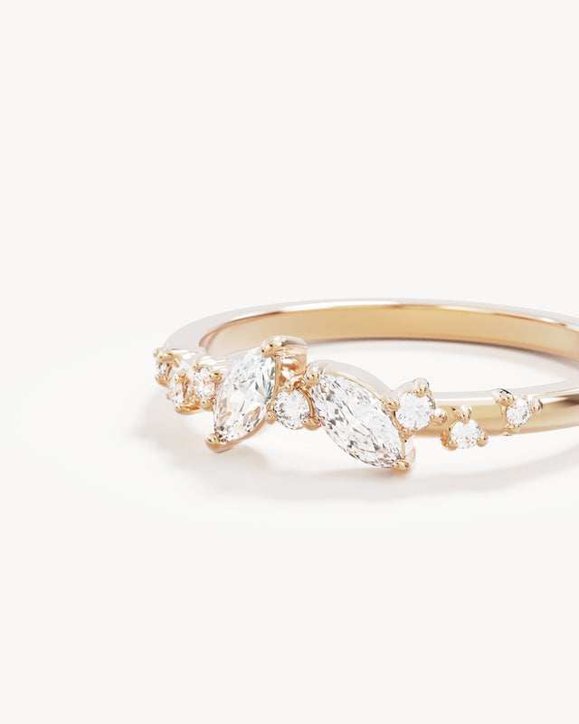 9k Solid Gold Whispering Petals 0.326ct Lab-Grown Diamond Ring