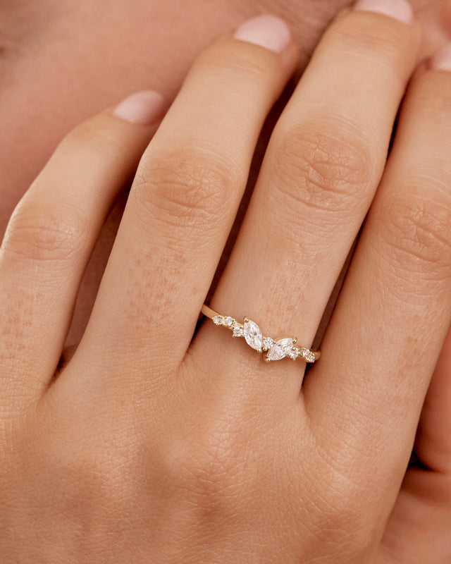 9k Solid Gold Whispering Petals 0.326ct Lab-Grown Diamond Ring