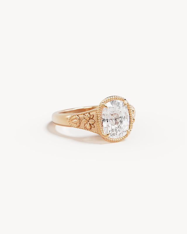 9k Solid Gold Lotus Dreams Sapphire Ring