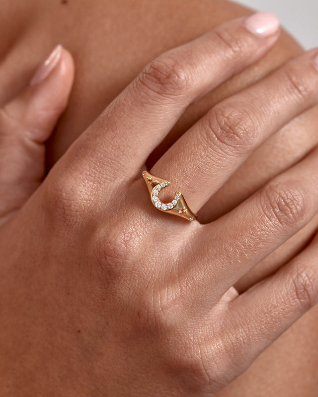 18k Gold Vermeil Lucky Horseshoe Ring