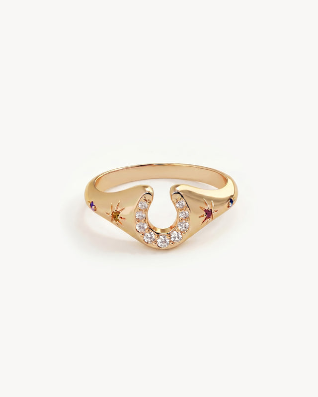 18k Gold Vermeil Lucky Horseshoe Ring