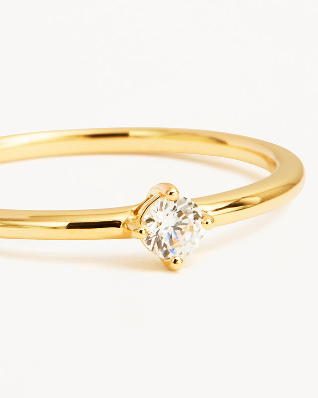 14k Solid Gold Water Drop Diamond Ring