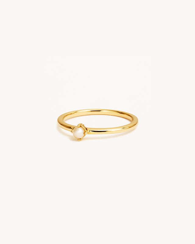 14k Solid Gold Serene Pearl Ring