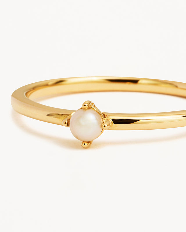 14k Solid Gold Serene Pearl Ring