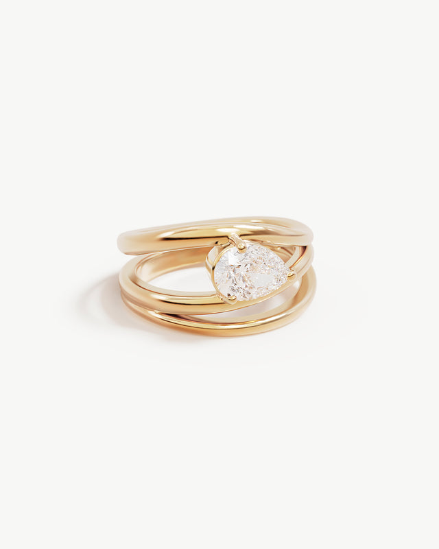 18k Gold Vermeil Joy of Life Ring - Crystal
