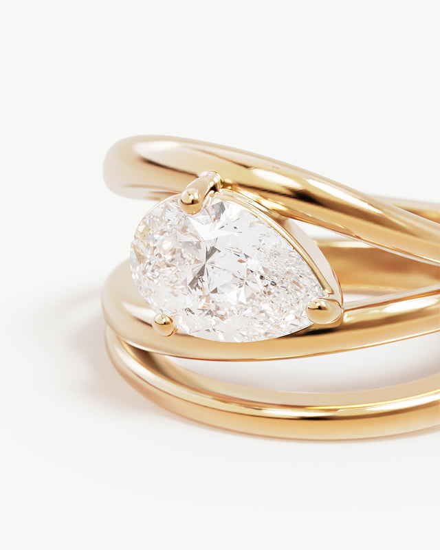 18k Gold Vermeil Joy of Life Ring - Crystal