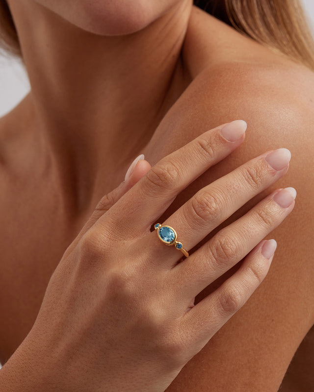 18k Gold Vermeil Radiant Soul Ring - Ocean