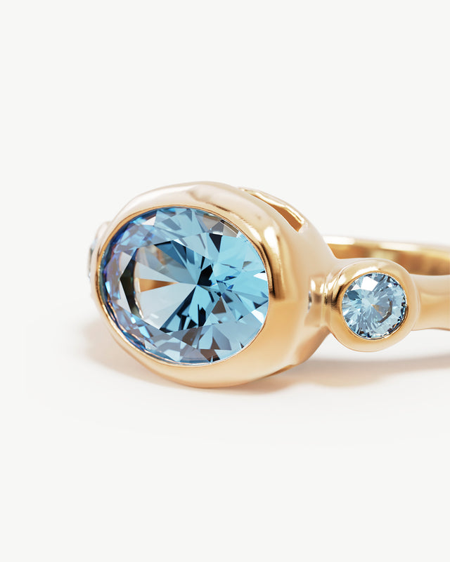 18k Gold Vermeil Radiant Soul Ring - Ocean