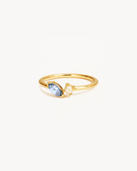 14k Solid Gold Into The Blue Ring