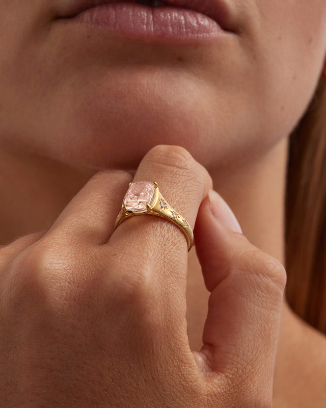 18k Gold Vermeil In Your Wildest Dreams Ring - Morganite