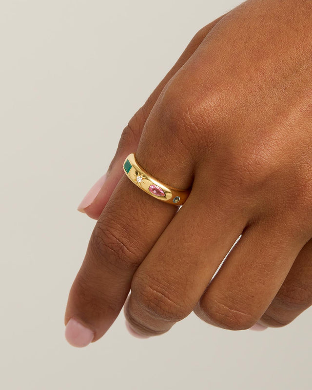 Gold Connect to the Universe Ring