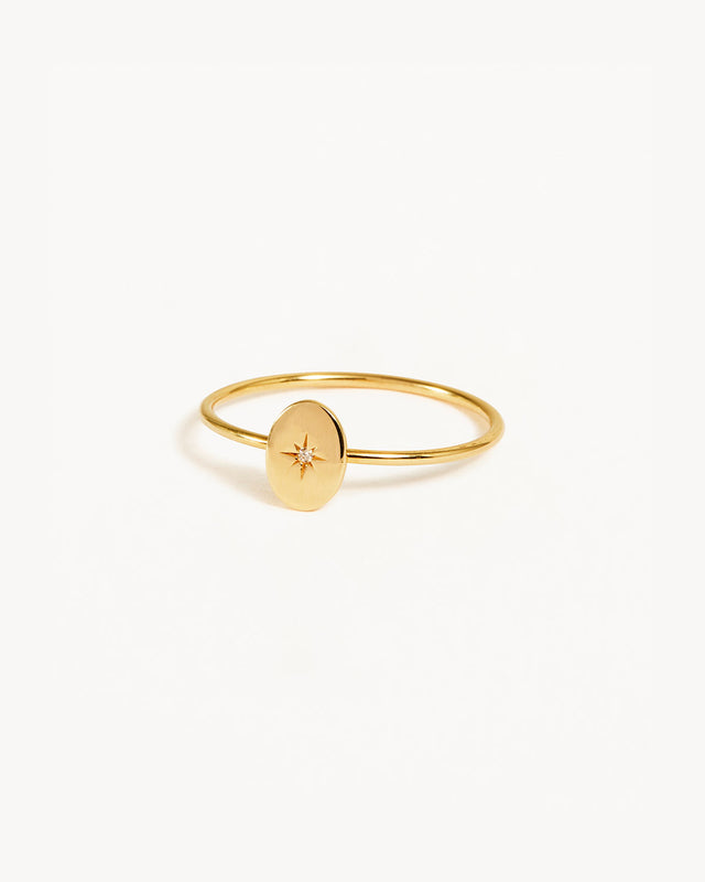 14k Solid Gold Shine Your Light Ring