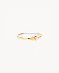 14k Solid Gold Light of the Moon Diamond Ring
