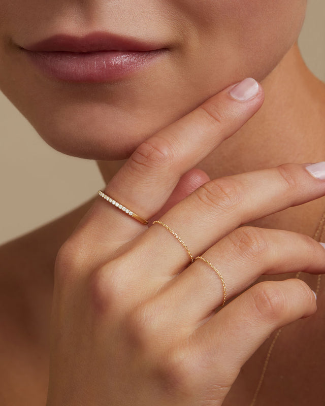 14k Solid Gold Purity Chain Ring - Main Image