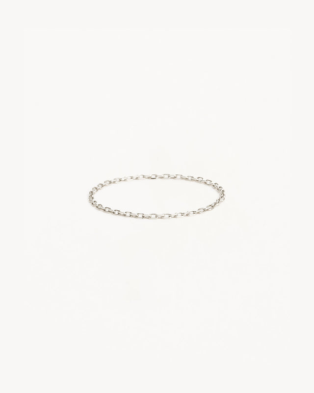 14k Solid White Gold Purity Chain Ring
