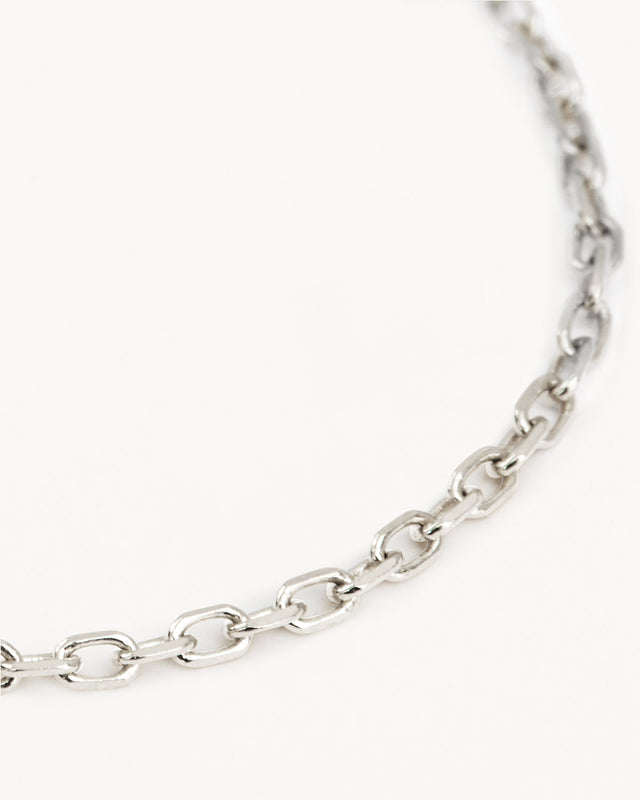 14k Solid White Gold Purity Chain Ring