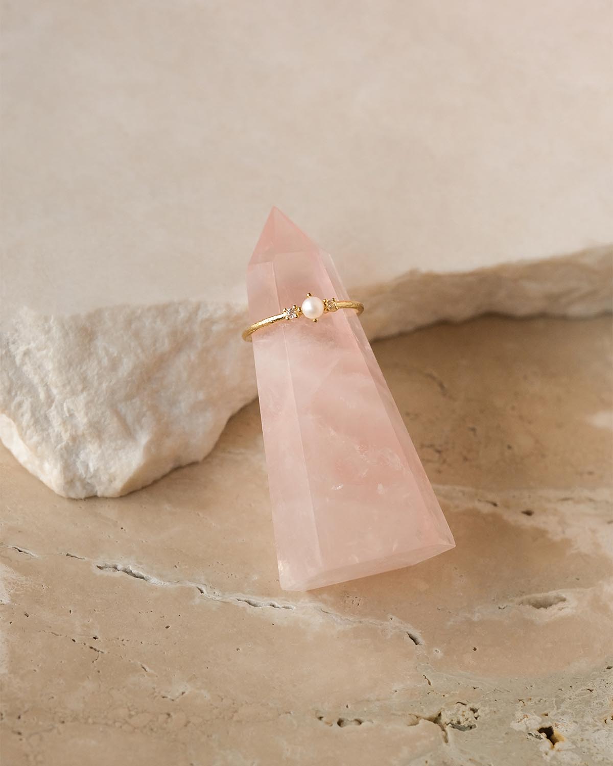 Rose Gold Plated And Semi Precious Rose Quartz Ring By Hurleyburley |  notonthehighstreet.com