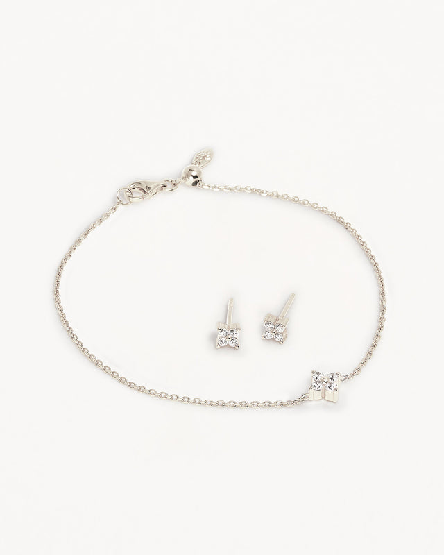 Sterling Silver Crystal Bloom Gift Set