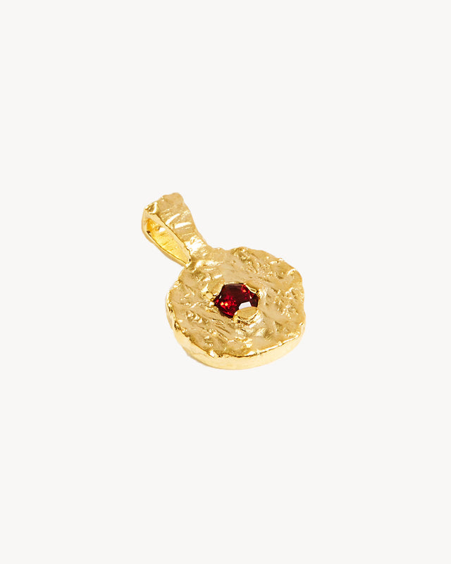 18k Gold Vermeil Written In The Stars Birthstone Necklace Pendant - January - Garnet