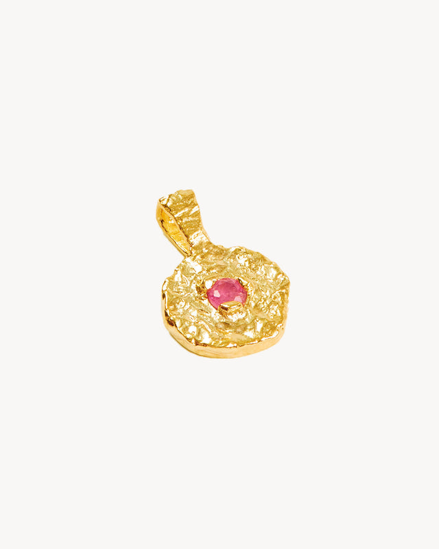 18k Gold Vermeil Written In The Stars Birthstone Necklace Pendant - October - Pink Tourmaline